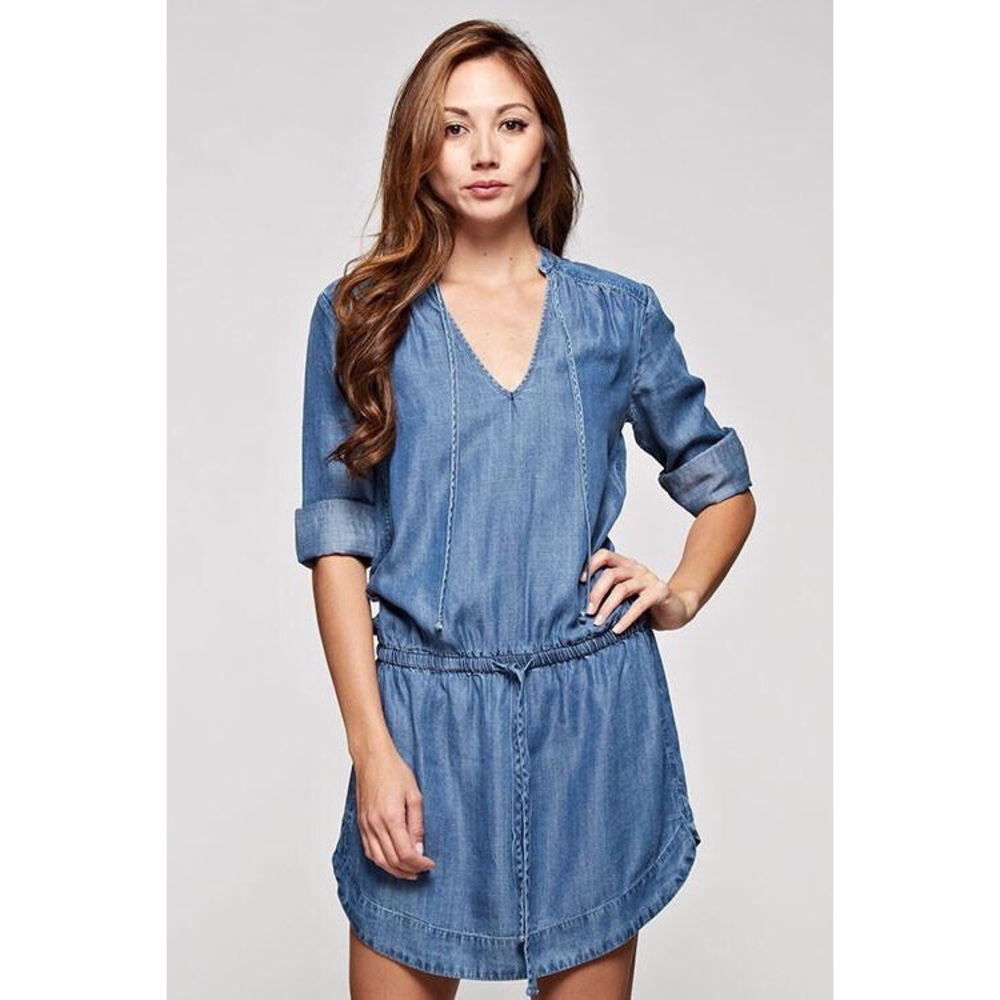 Lovestitch tencel soft draped chambray dress